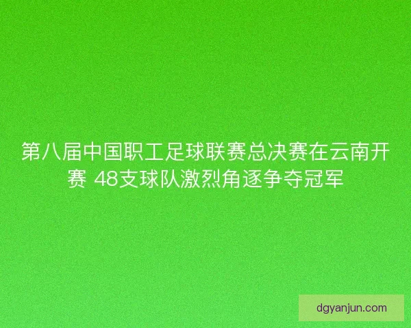 第八届中国职工足球联赛总决赛在云南开赛 48支球队激烈角逐争夺冠军